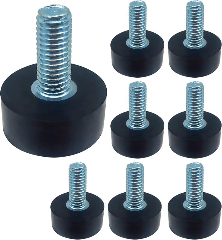 8 Niveladores goma ajustables para muebles patas roscadas