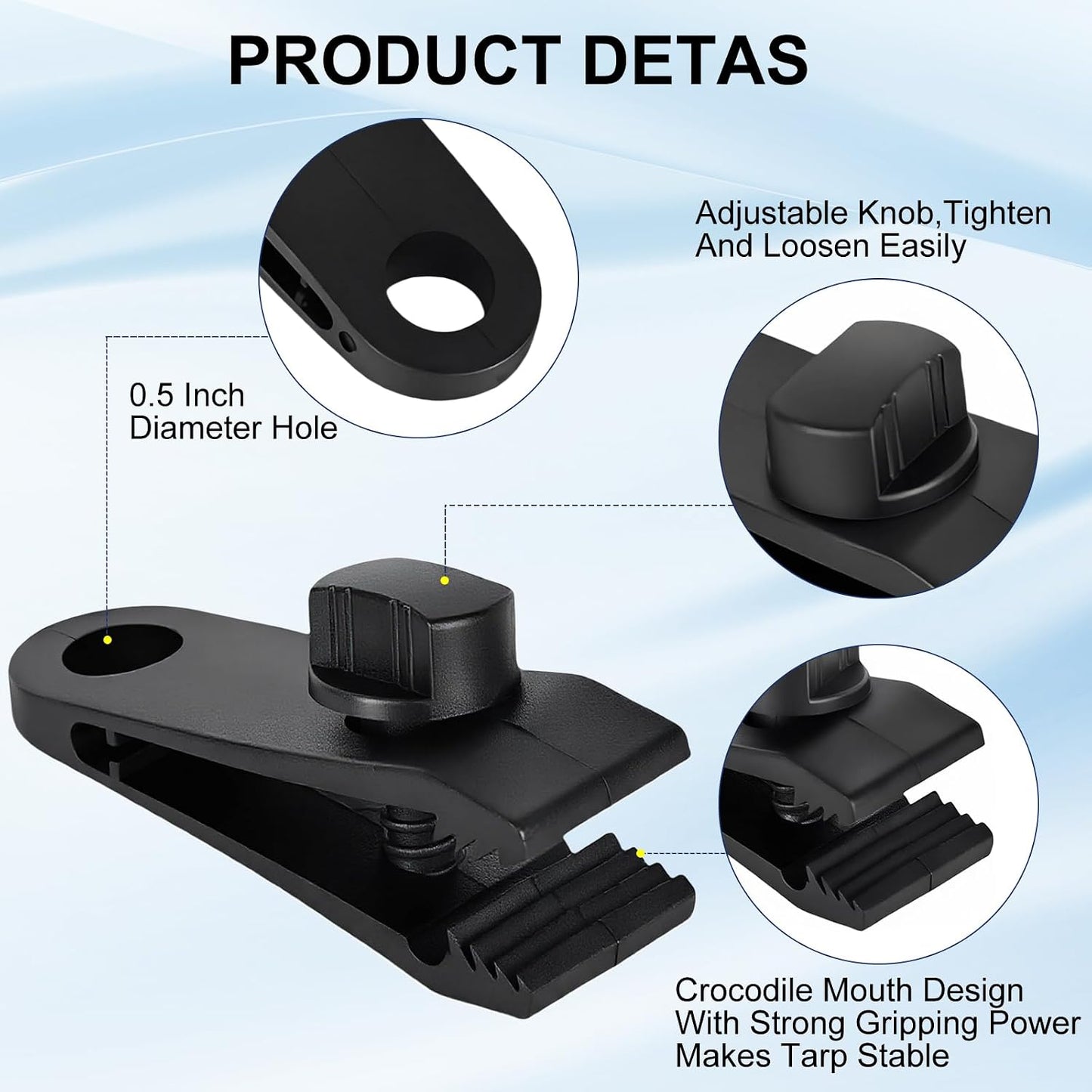 45 Pzas Clips Lona Resistentes Amarres Sujetadores