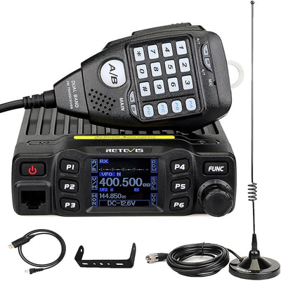 Radio móvil dual banda 2m 70cm con antena y pantalla