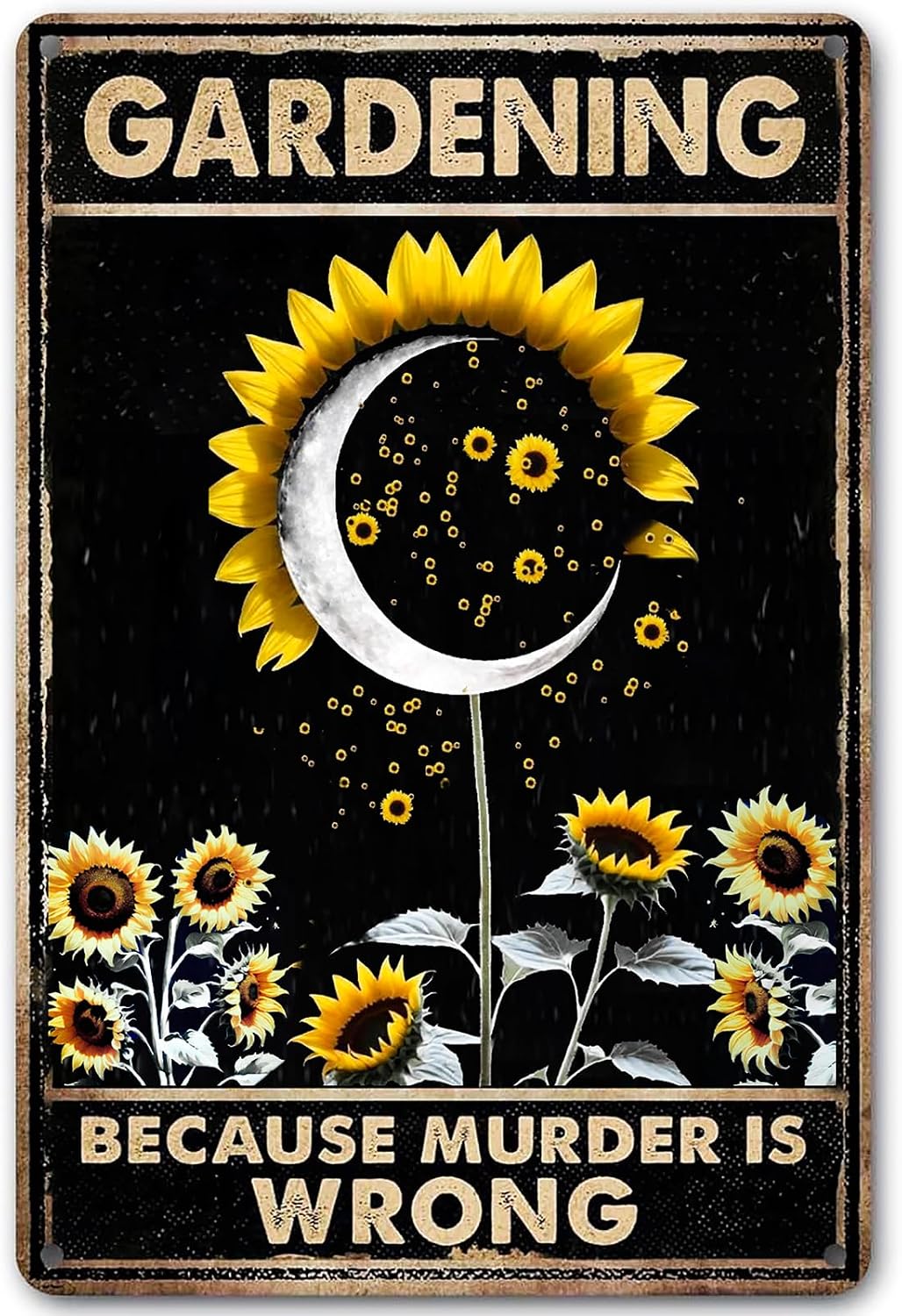 Letreros metal para mujer jardín texto «because murder is wrong»