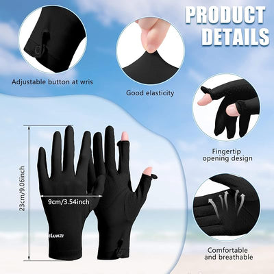 2 Pzas Guantes UV Pantalla Táctil Antideslizantes Verano