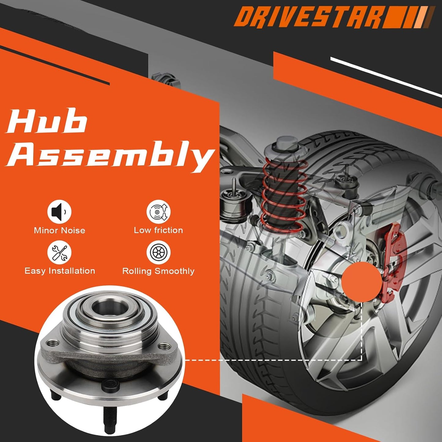 Conjunto cubo rueda delantera Chevy Cobalt 4 lengüetas