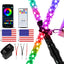 2 Luces Látigo LED RGB con Control Remoto y Base Resorte