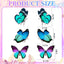6 imanes mariposa puerta doble cara azul verde