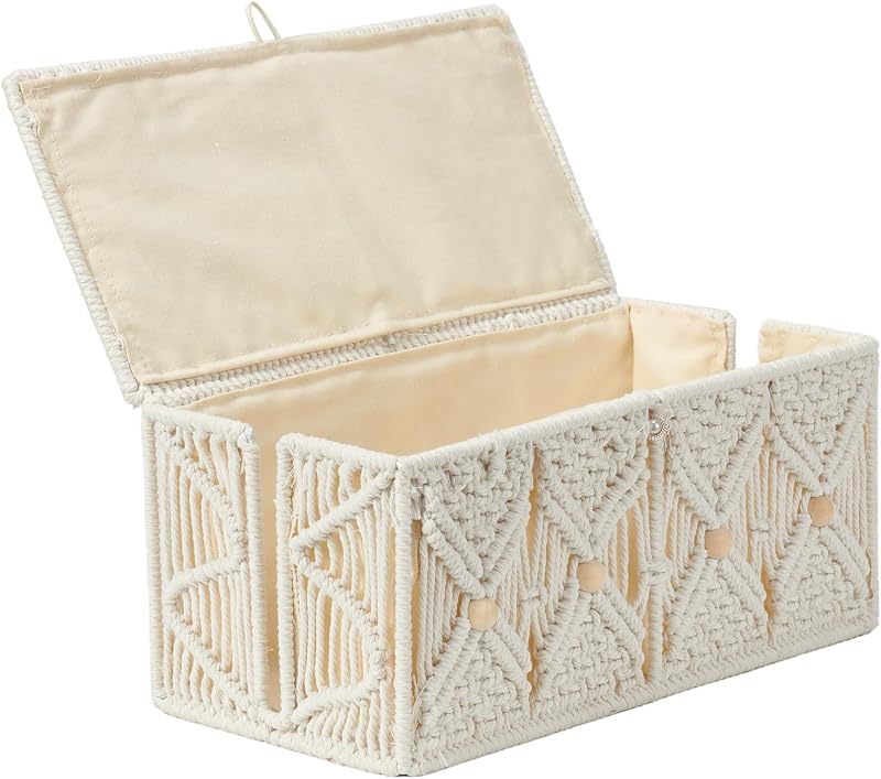 Caja organizadora de cables hecha a mano macramé