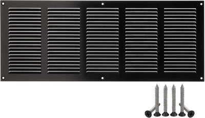 Cubierta ventilación 18x6 rejilla aire retorno metal negra