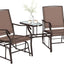 Sillas planeadoras mesa auxiliar patio jardín marrón