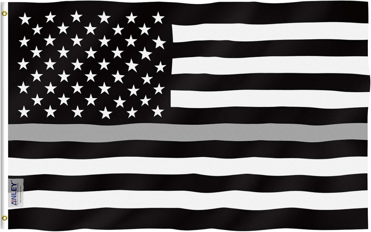 Bandera EE.UU. 3x5ft poliéster gris fina doble costura