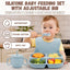 Set alimentación bebé silicona cuenco cucharas tenedor