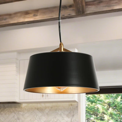 Lámpara colgante moderna negro y dorado para cocina comedor