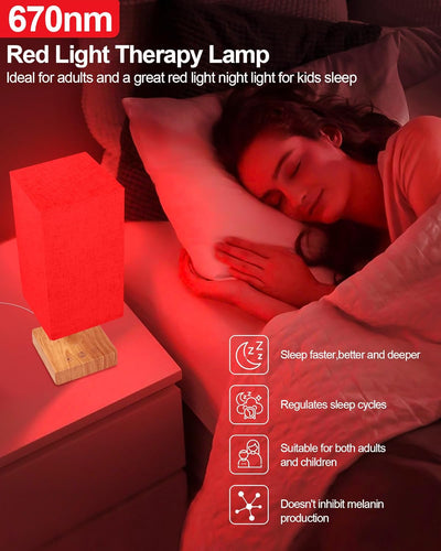 Lámpara luz nocturna 670 nm control remoto USB dormitorio