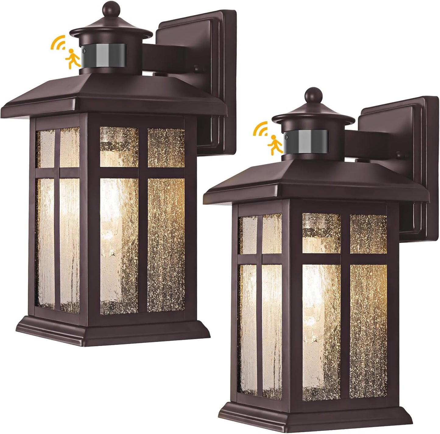 2 Pack Luces Exteriores Sensor Movimiento Bronce
