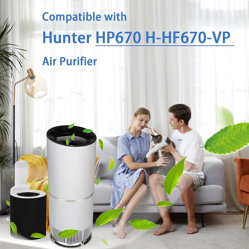 2 Filtro H13 HEPA y 8 prefiltros carbón Hunter HP670