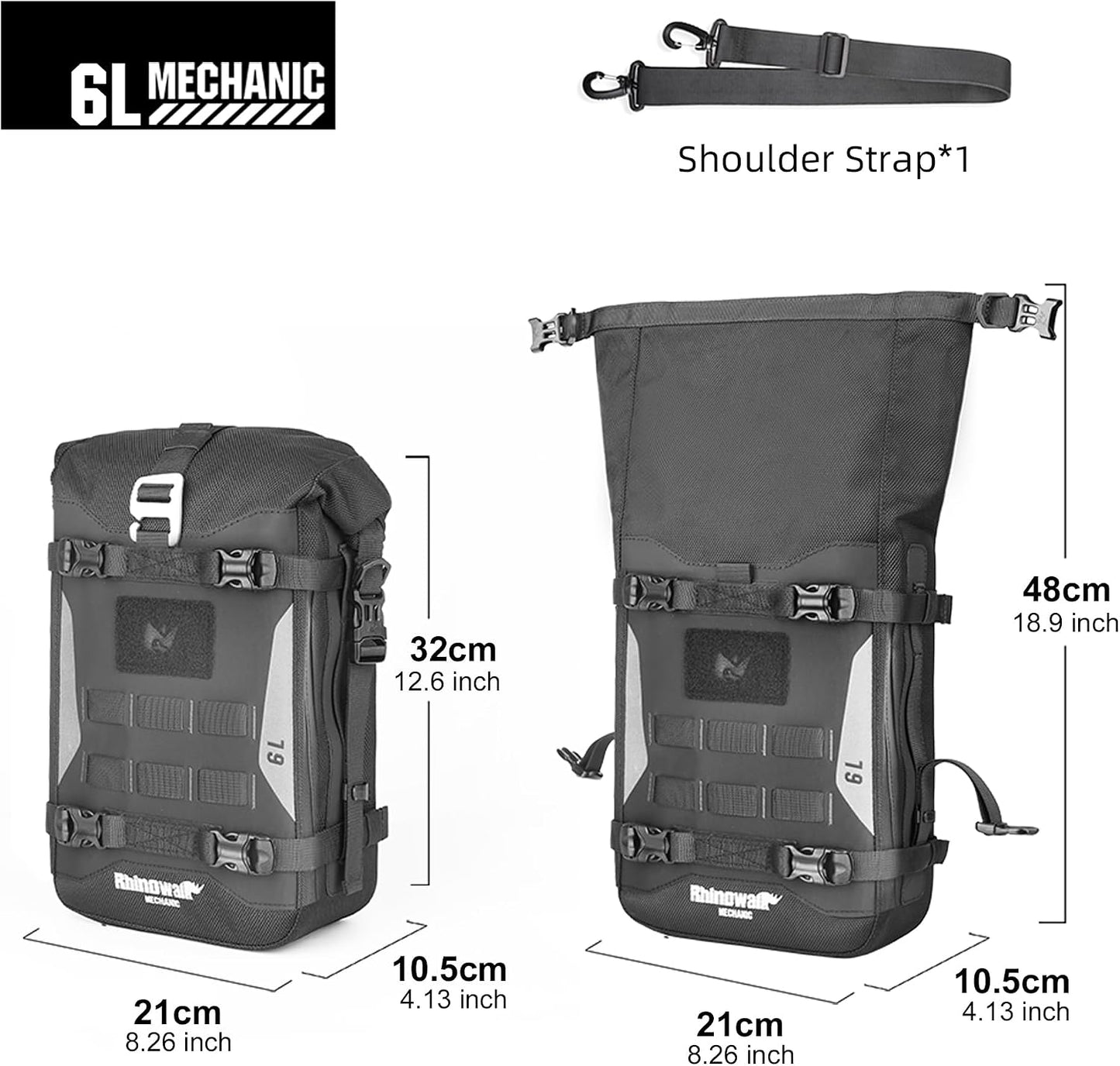 Bolsa sillín motocicleta expandible impermeable con correa
