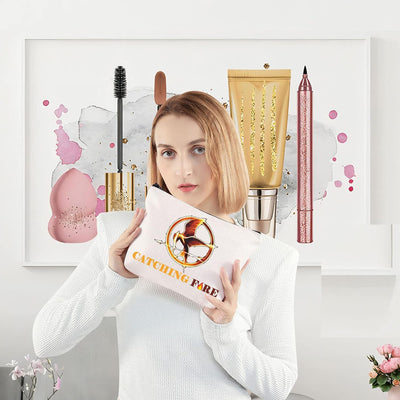 Bolsa maquillaje cremallera inspirada en Katniss