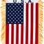 Bandera colgante EE.UU. 4x6pulg con flecos para espejo coche