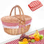 Cesta picnic mimbre tapa vintage asas dobles 13.78"