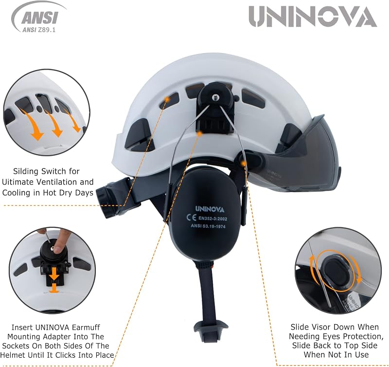 Casco arborista con visera orejeras OSHA tala poda jardín