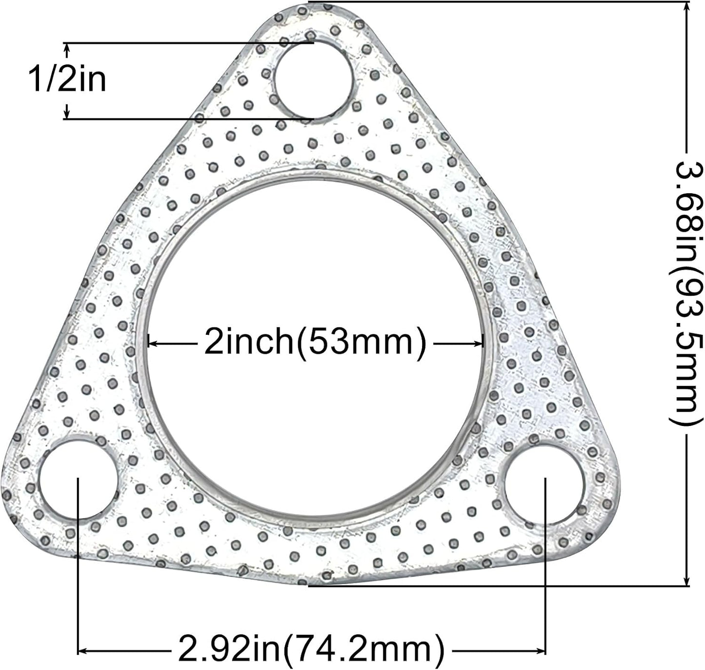 Junta escape 2pulg 3 pernos brida 53mm alta temp