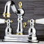 Grifo lavabo centrado 4pulg mango palanca porcelana cromo