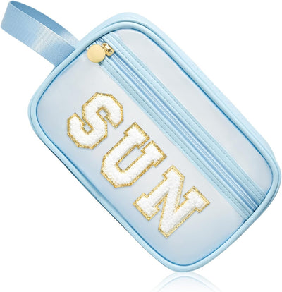 Bolsa protección solar transparente para maquillaje