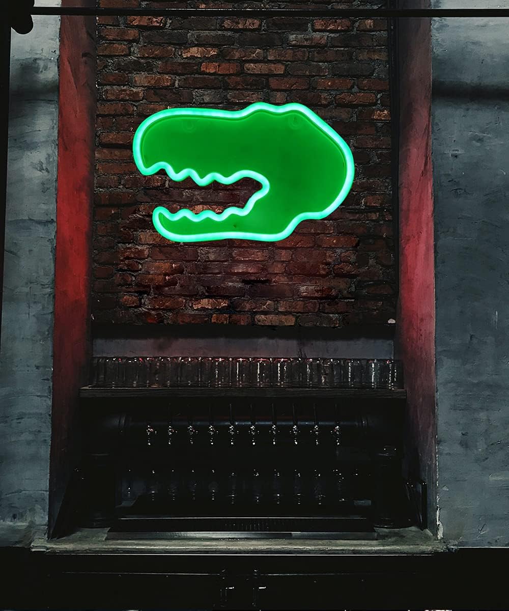 Letrero neón dinosaurio decoración pared USB AA