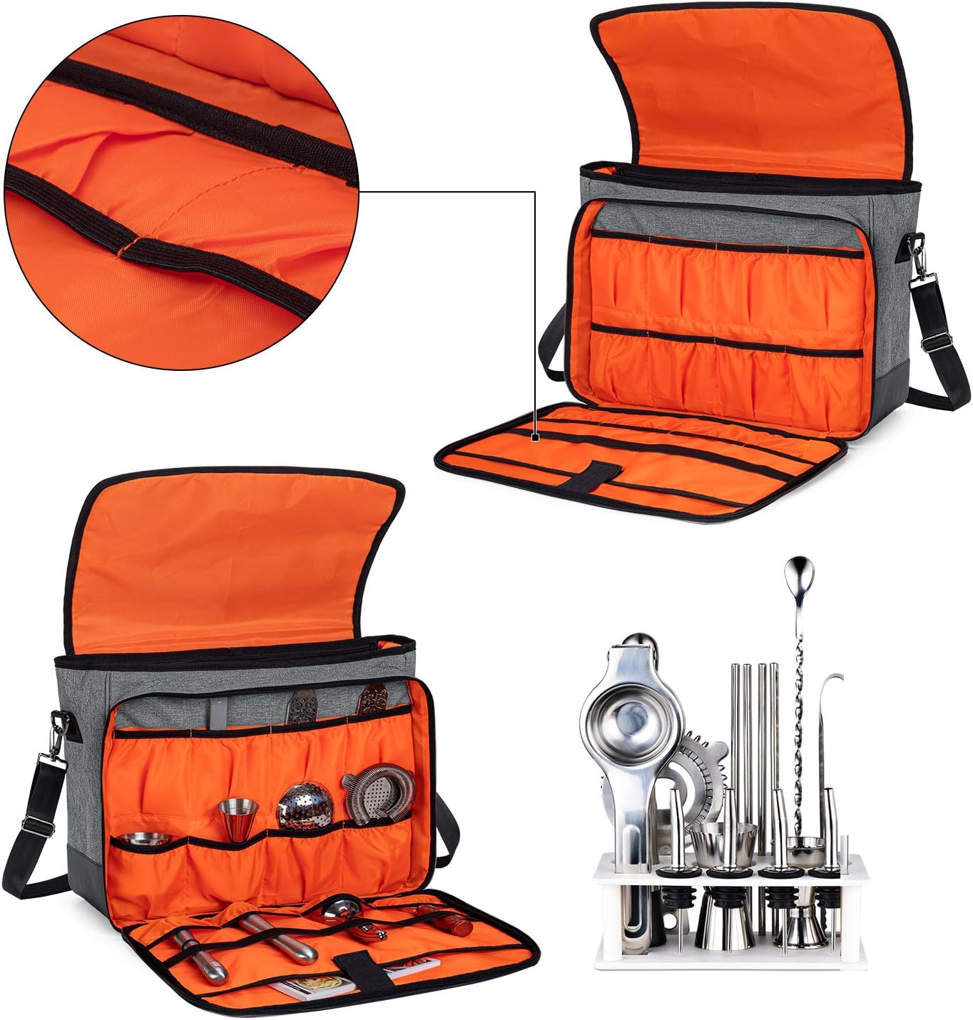 Bolsa bartender viaje con compartimentos para vino