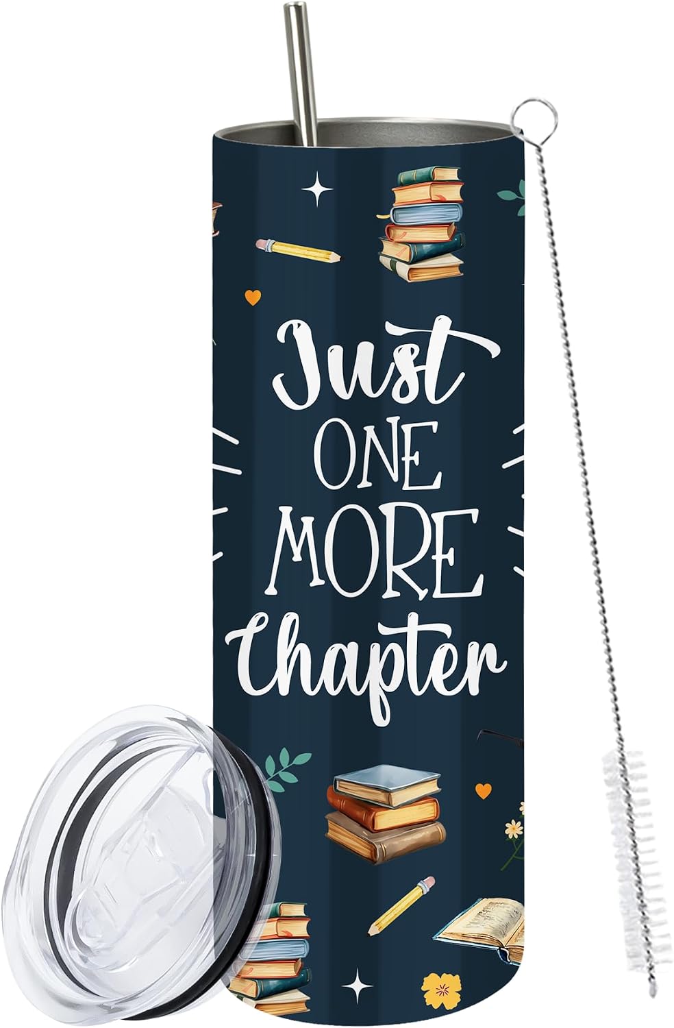 Vaso 20oz regalo lectores con texto 'just one more chapter'