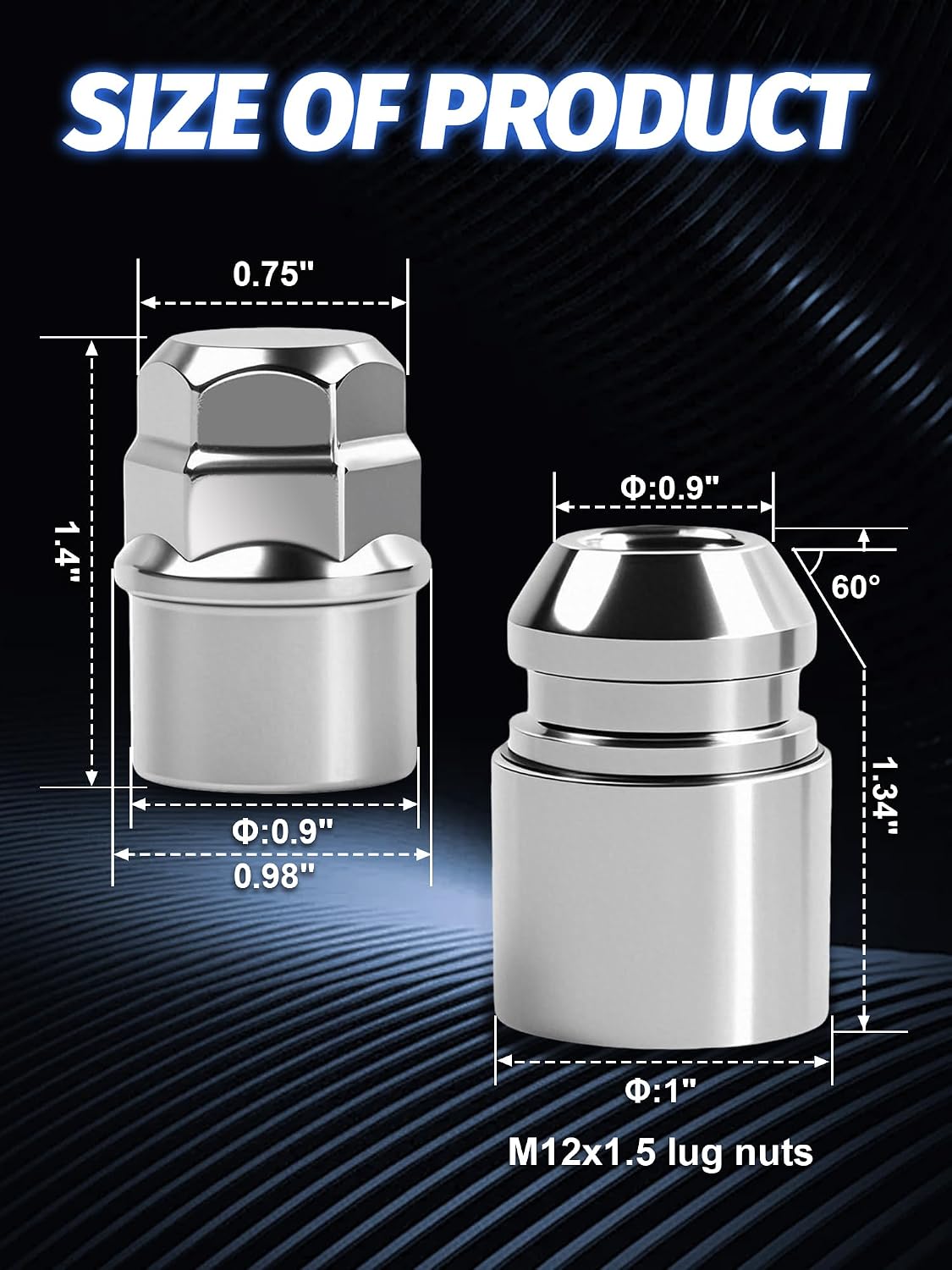 Set 4 Tuercas Bloqueo Rueda M12x1.5 Comp Escape Focus Fusion