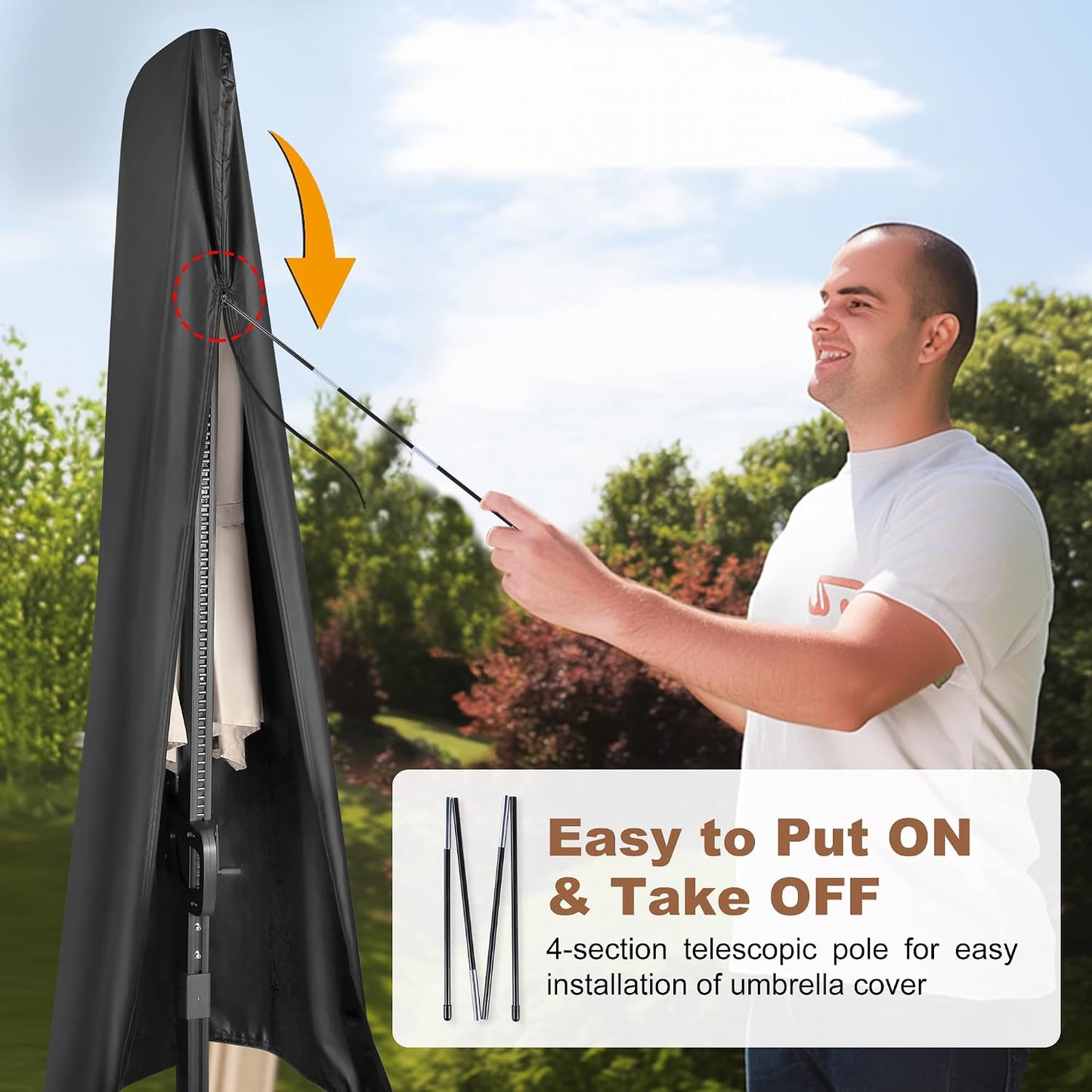 Cubierta parasol solar plegable transparente Oxford
