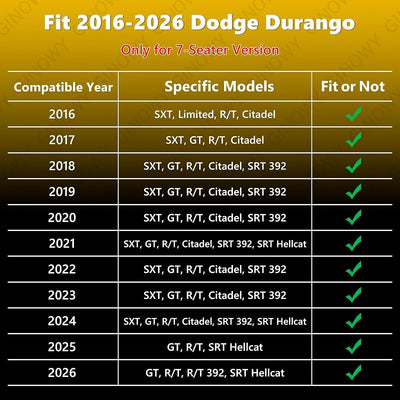 Alfombrillas carga Dodge Durango 2016-26 7 plazas