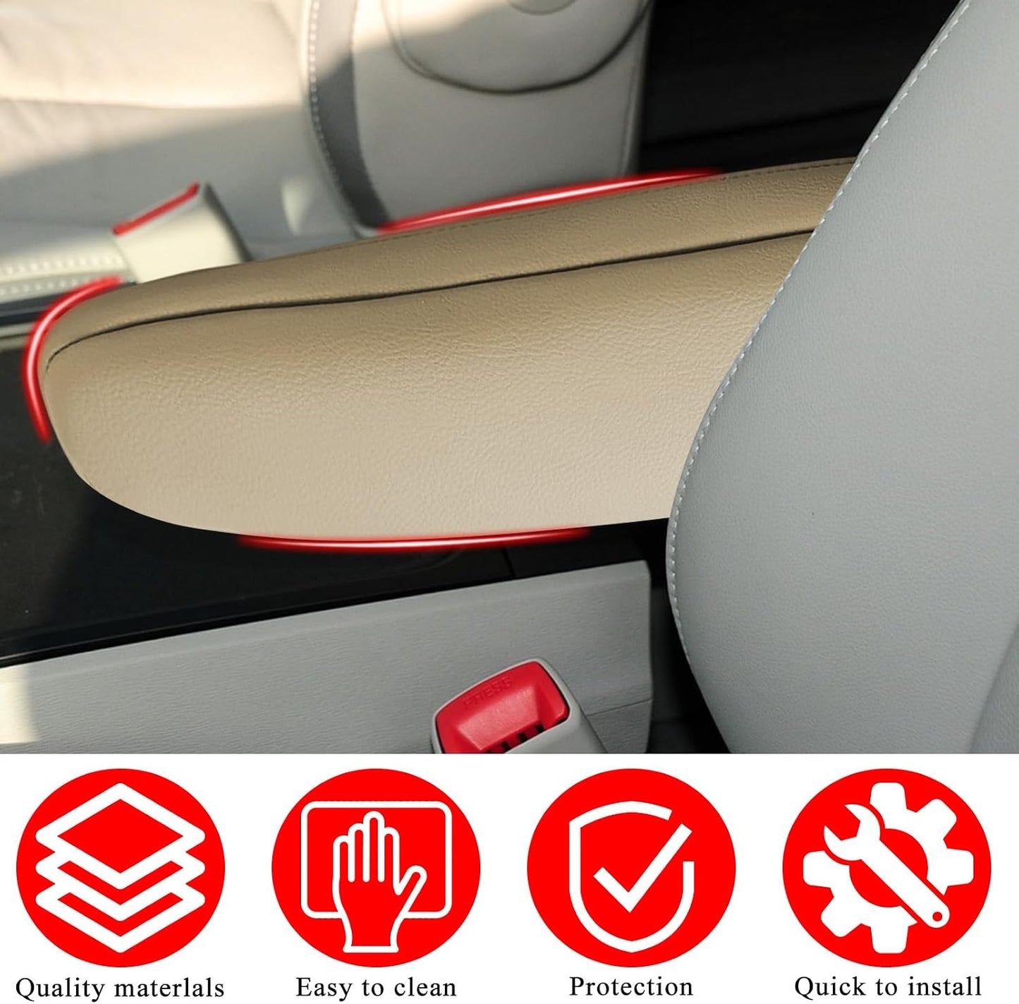 Funda reposabrazos asiento Toyota Sienna cuero microfibra
