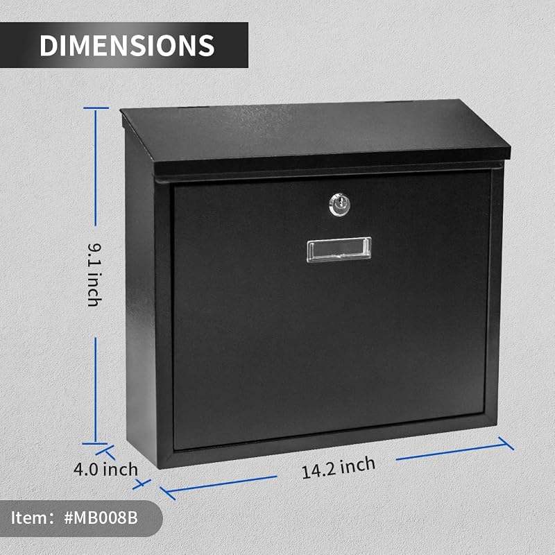 Soporte pared buzón metal inox cubierta galvanizada negro