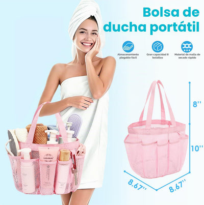 Organiz. ducha malla 8 bolsillos dormitorio universitario