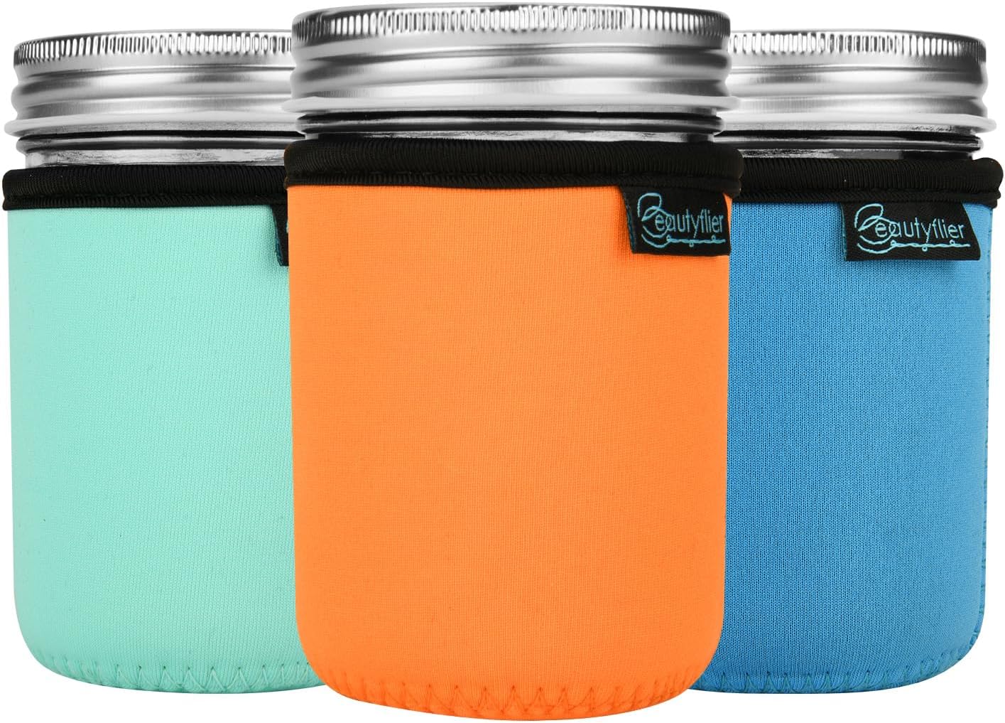 Funda neopreno frasco mason 8oz con asa