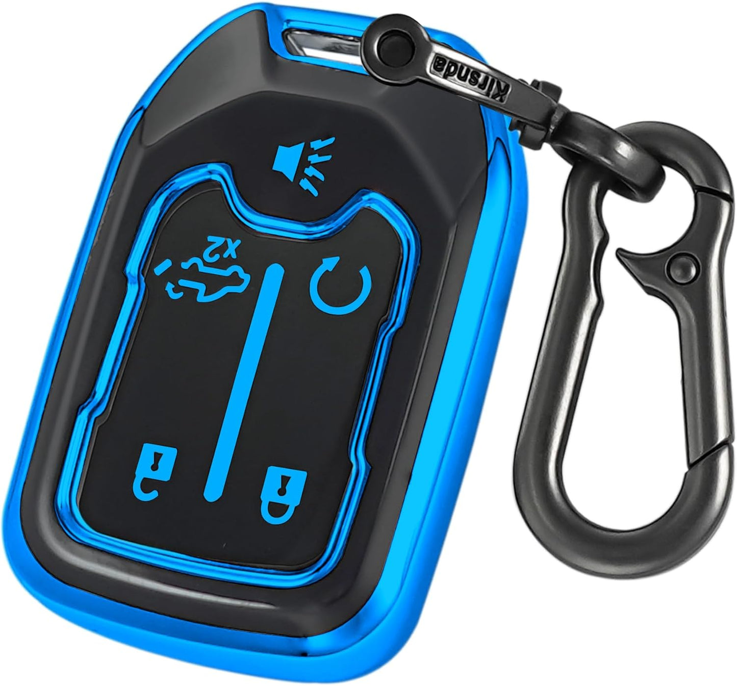 Estuche TPU llavero Chevrolet compat 5 botones azul