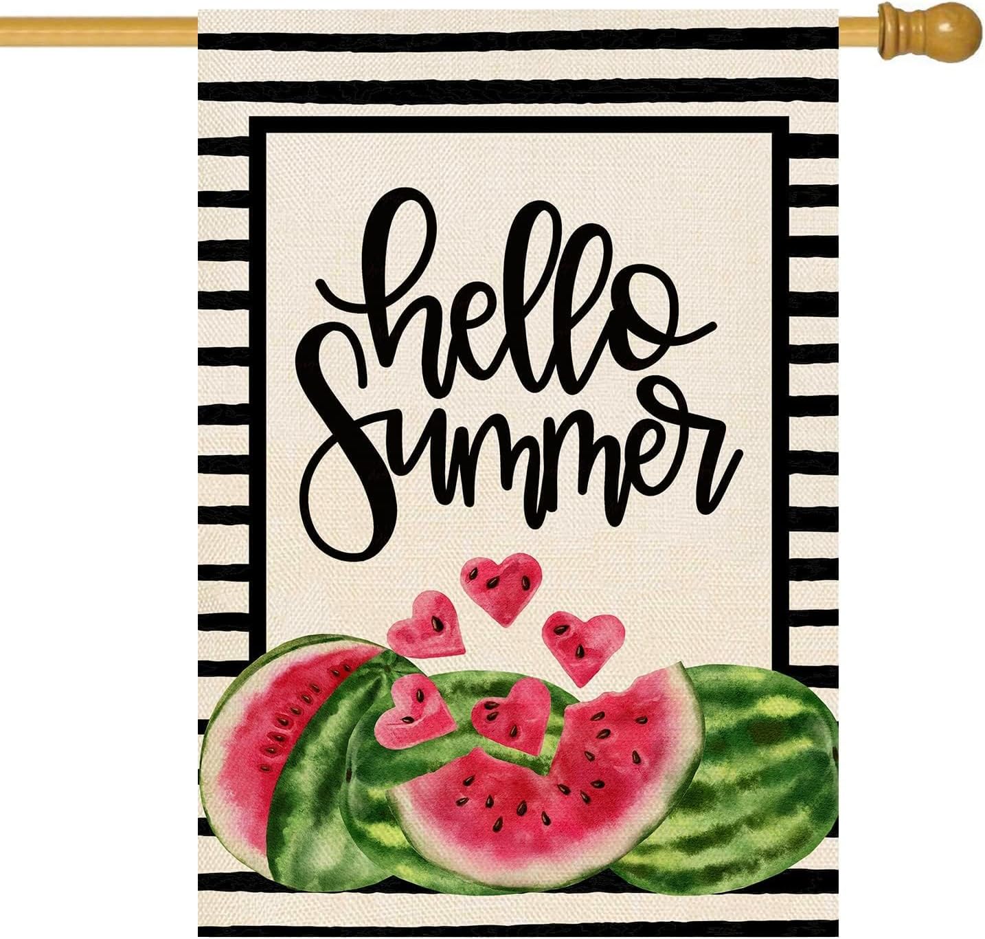 Bandera sandía doble cara hello summer 28x40pulg jardín