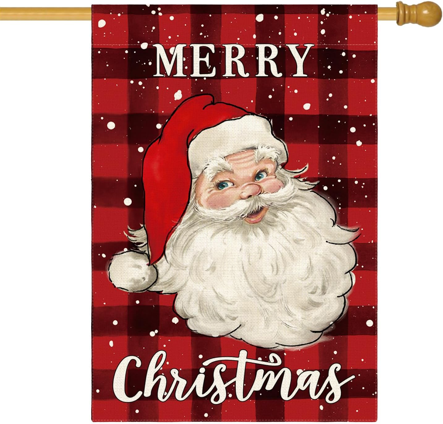 Bandera Papá Noel 28x40" doble cara búfalo acuarela