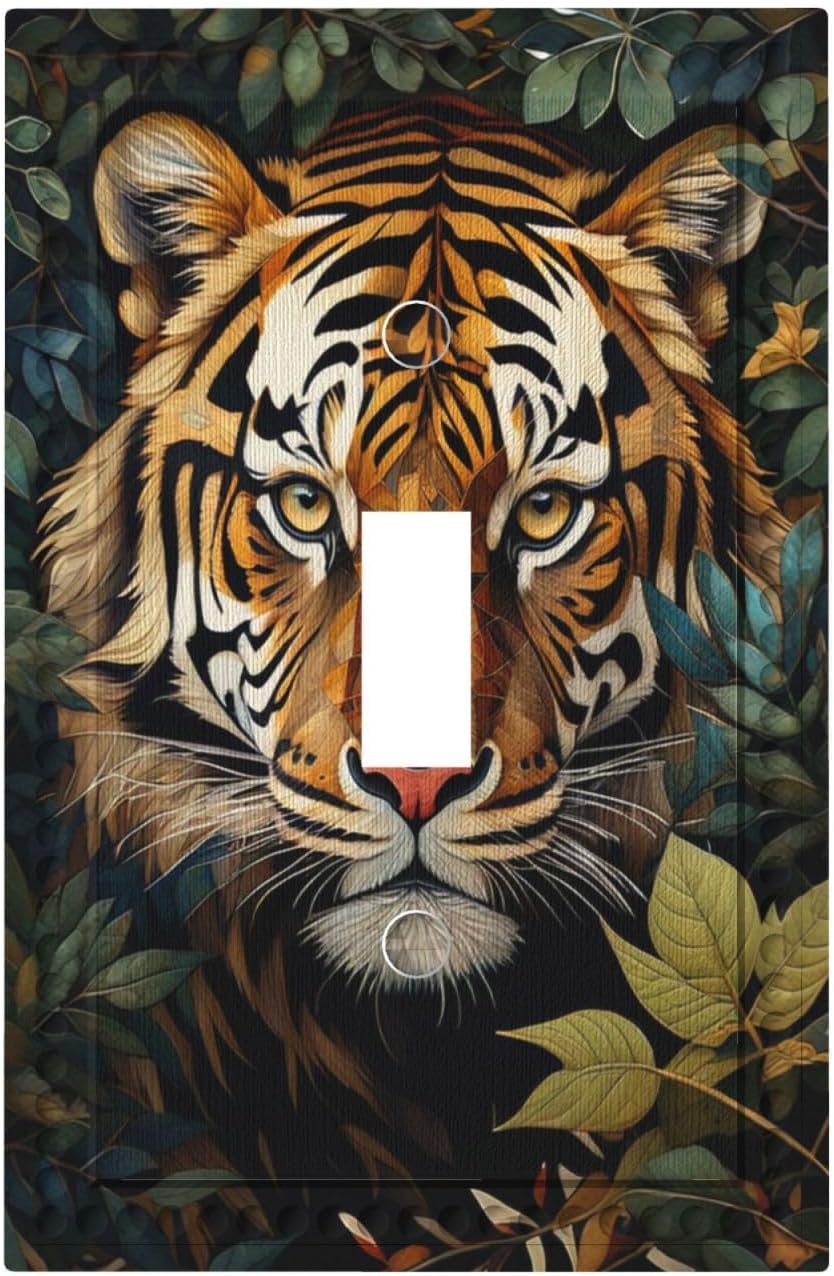Cubiertas decorativas interruptor arte tigre placa pared
