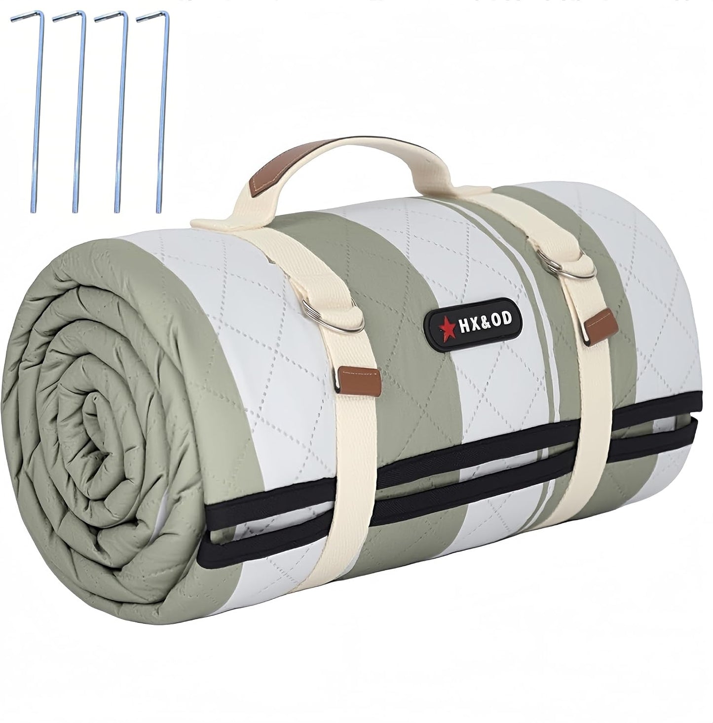 Manta picnic al aire libre 80x80pulg impermeable plegable verde