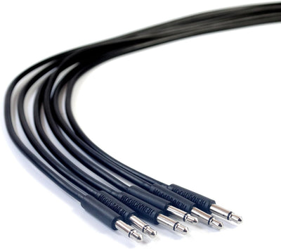 Cables Eurorack modulares negros 1/8pulg set 6