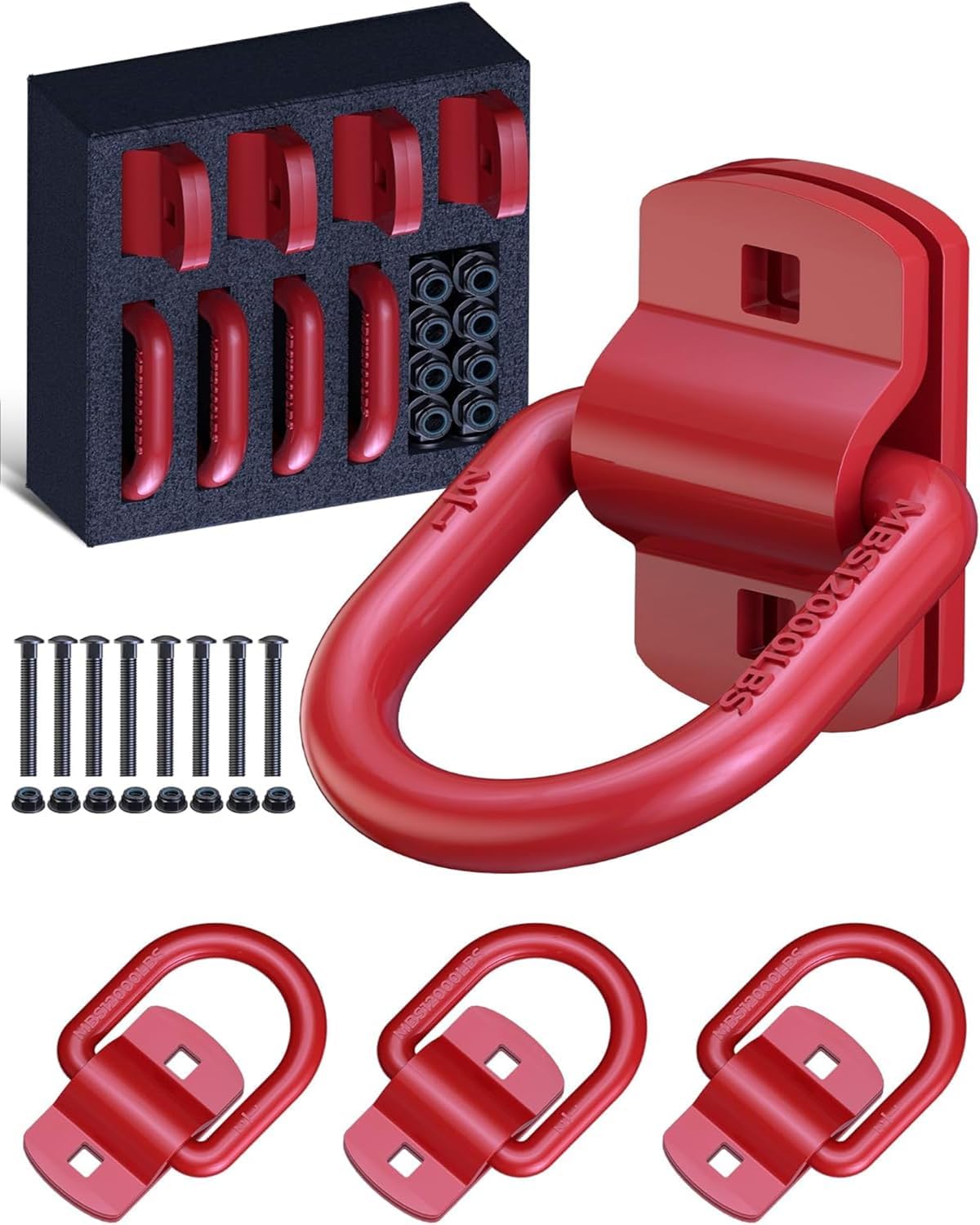 Anclajes amarre anillos D 1/2" 12000 lb placa remolque