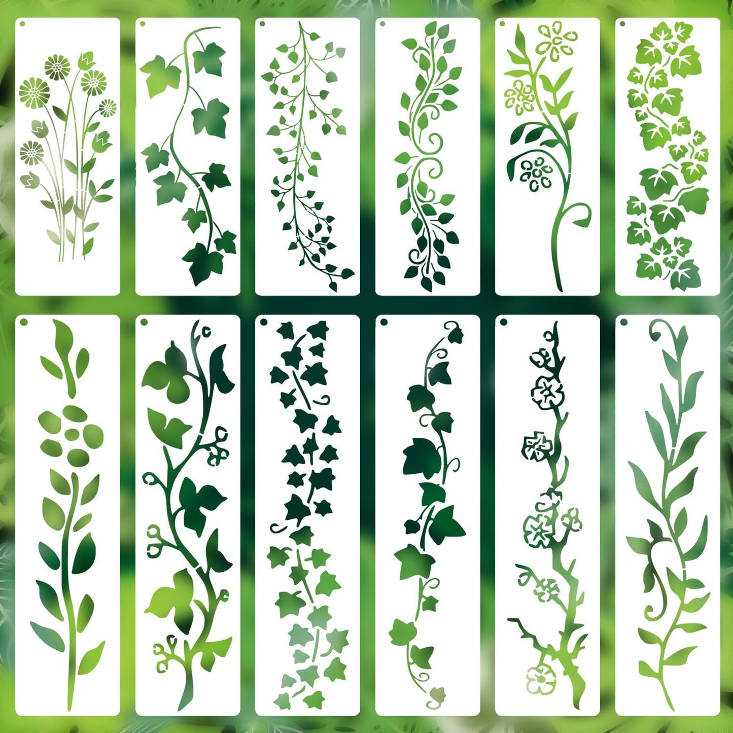 12 Plantillas Hojas Vid Reutilizables para Pintar y Decorar