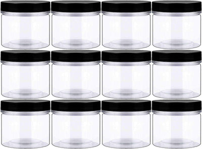 Tarros PET 14oz transparentes con tapas lisas para alimentos