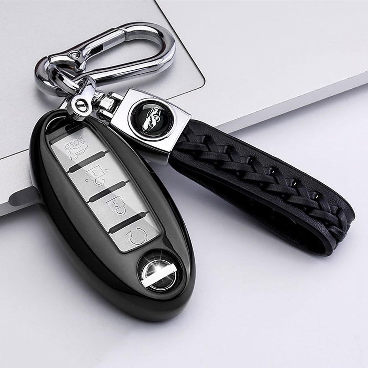 Funda TPU llave Nissan con proteccion 360 cuero