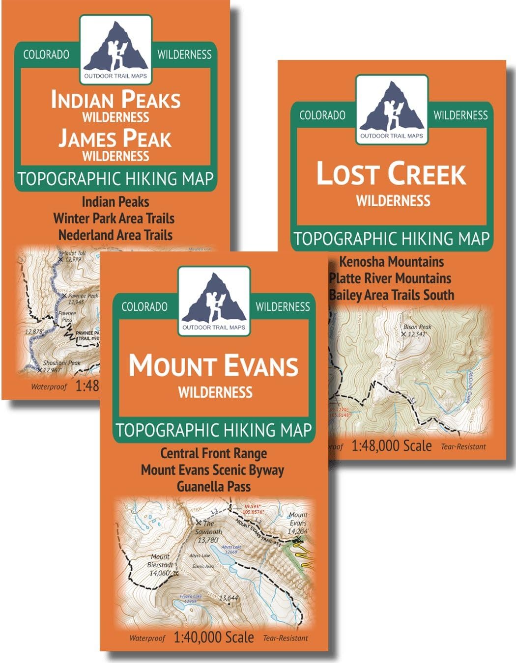 Mapas mochilero Denver Indian Peaks James Peak