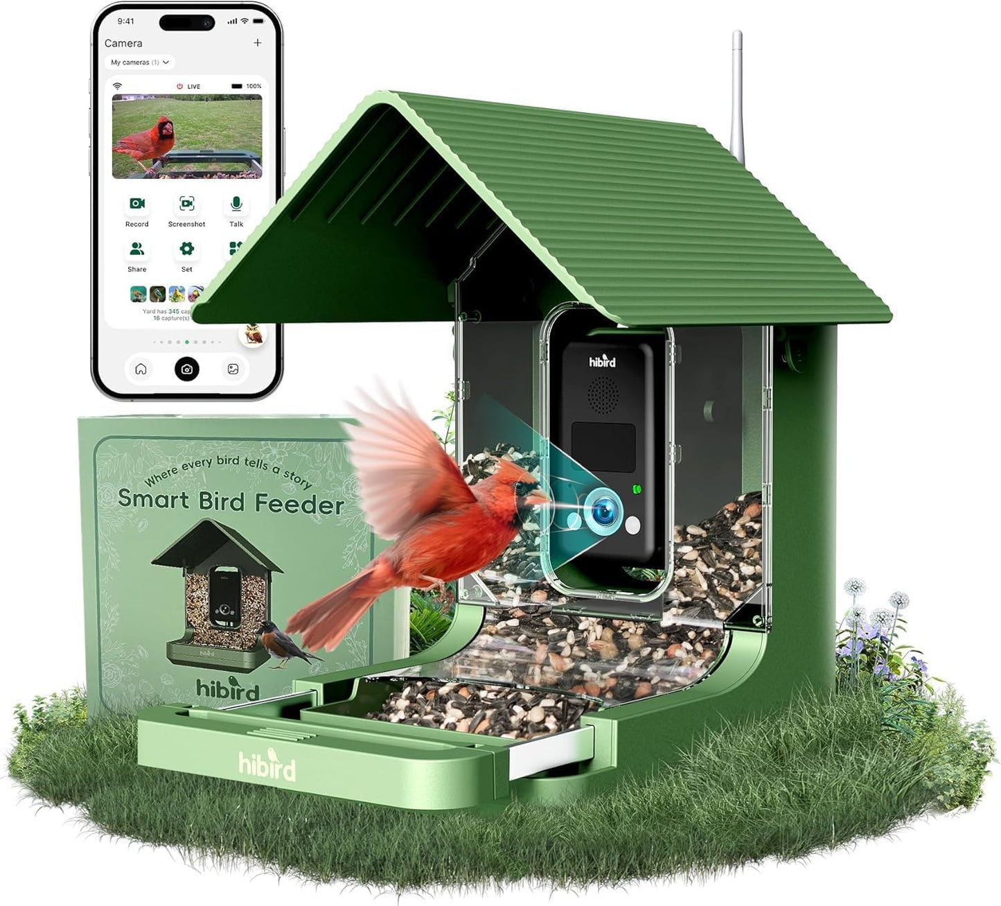 Comedero pájaros cámara 32mp 4k wifi IA identificar aves