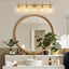 Lámpara baño 5 luces dorado cepillado pantallas