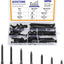 Kit surtido tornillos hex 1/4 pulg 64 pzas madera acero negro