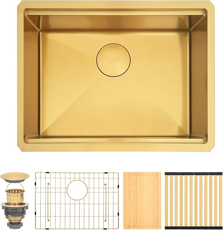 Fregadero cocina acero inox T304 23x18" con repisa